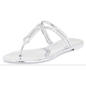 BCBG MAXAZRIA Silver Mirror flat sandals